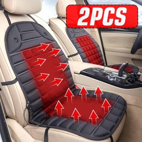 2PCS 12V Heated Seat Cover Universal Auto Seat Cushion Heater Warm Pad Winter Thickened Car Seat Cover Heater For Ford/Golf