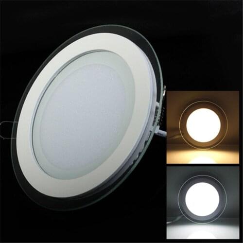 20pcs 6W 9W 12W 18W LED Panel Downlight Round Glass Panel Lights High Brightness Ceiling Recessed Lamps For Home AC85-265V