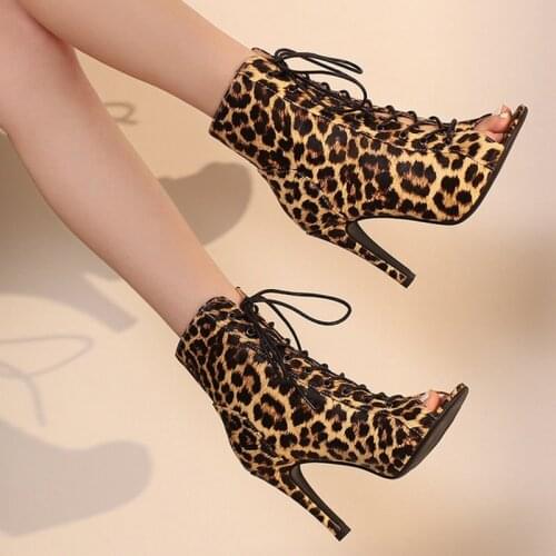 2021 New Summer Lady Shoes Fashion Cross Tied Super High Heels Autumn Ankle Boots Oversize Spike Heels Mixed Colors Women Shoes