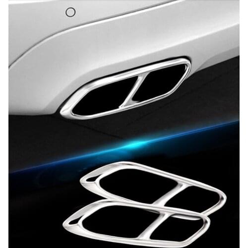 2X Car Rear Exhaust Pipe Decoration Muffler Tail Throat Cover Cap Sticker For Volvo XC60 2018 2019