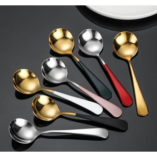 Creative 304 Stainless Steel Coffee Spoon Teaspoons Ice cream Tea Dessert Stirring Spoons Home Tableware Kitchen Utensils
