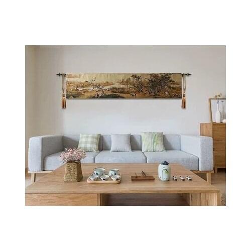 Belgian tapestry 40*180cm modern Chinese style living room wall painting office murals A/B type hundred horses figure
