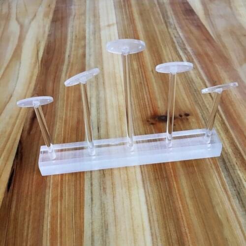 White Plastic 5 Rows Coin Earring Jewelry Stand Display 6 Inch