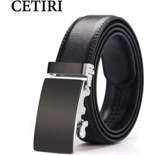 CETIRI Top Man Belts Luxury High Quality Cow Genuine Leather Ratchet Belts For Men Automatic Buckle Wedding Waist Male Kemer