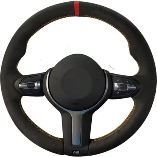 Car Steering Wheel Cover Suede For BMW F87 M2 2016-2018 / F80 M3 2015-2018 / F82 M4 2015-2018 / M5 2014-2017 / F12 F13 M6 F85