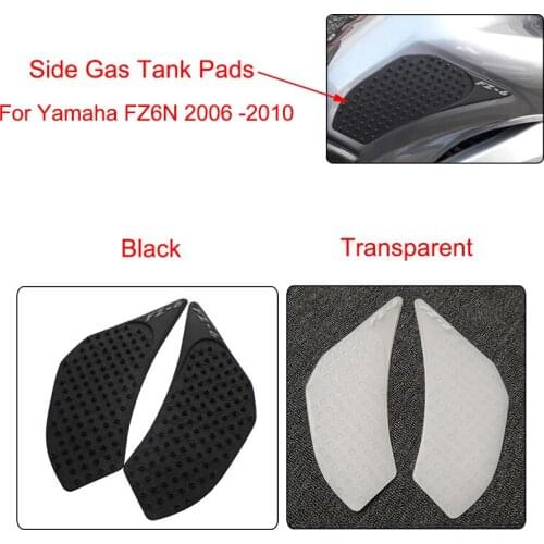 MTCLUB Black Transparent New Anti slip Fuel Tank Pad Side Gas Knee Grip Traction Pads For Yamaha FZ6N 2006-2010 FZ 6N FZ6 N