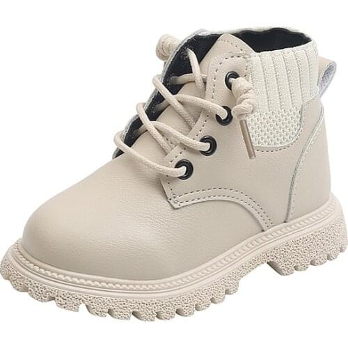 Childrens Martin Boots 2021 New Woolen Leather Short Boots Boys Short Boots Girls British Single Boots Waterproof Leather Shoes