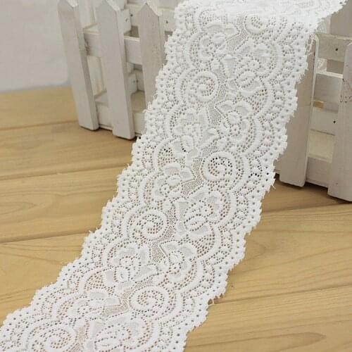 10cm Black White Elastic Stretchy Floral Pattern Lace Trim DIY Apparel Sewing Fabric Dress Underwear Shorts Decoration Lace