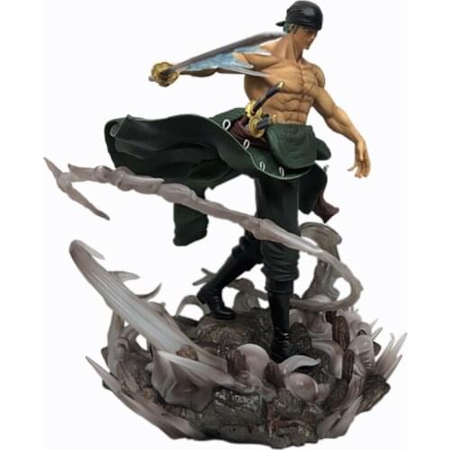 One Piece Anime Model GK Roronoa Zoro Combat Version Action Figure 29cm PVC Doll Statue Collection Toy Desktop Decoration Figma