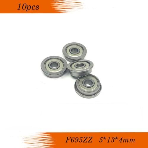 10PCS F695ZZ Flange Bearing 5x13x4 mm ABEC-1 Flanged F695 Z Z Ball Bearings F619/5ZZ