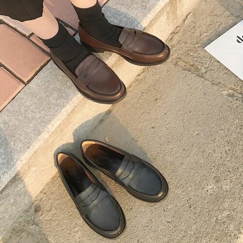Japan Style Student Girl JK Shoes Women Block Heels Loafers Women Casual Shoes