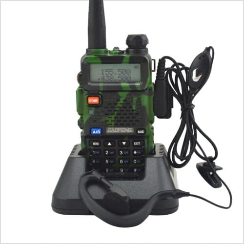Camouflage baofeng Radio dualband UV-5R walkie talkie dual display 136-174/400-520MHz two way radio with free earpiece BF-UV5R