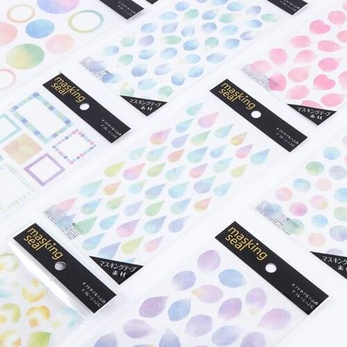 Colorful Flower Petal Drops Water Circular Decorative Washi Stickers Scrapbooking Stick Label Diary Stationery Album Stickers