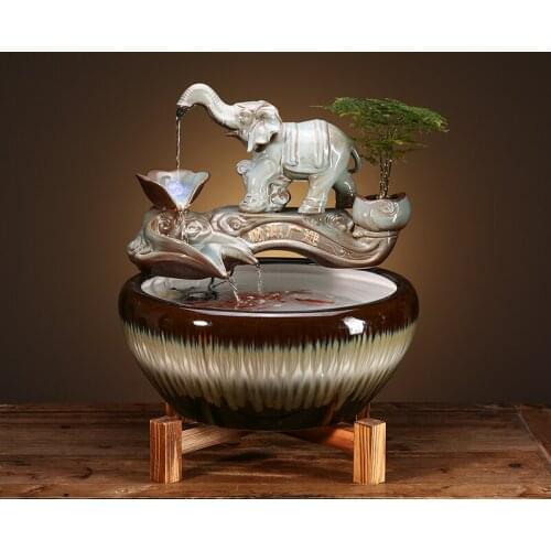 Creative Water Purifier Fountain Water Car Landscape Feng Shui round Fish Tank Living Room Office Home Decoration Opening Gift