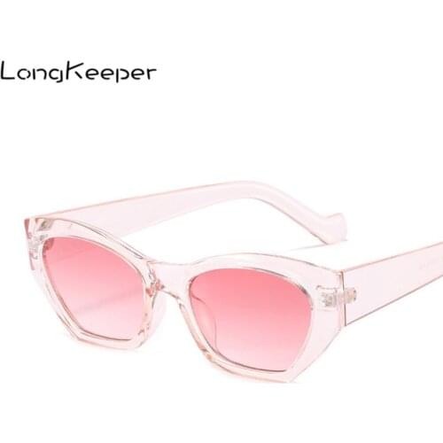 LongKeeper Fashion Cat Eye Sunglasses Women Brand Designer Plastic Frame Sun Glasses Sexy Ladies Eyewear Black White Oculos
