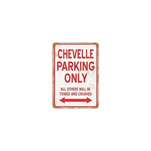 McC538arthy Retro Fashion Chic Metal Tin Sign WallColor 10"x 14" Metal Sign Chevelle Parking