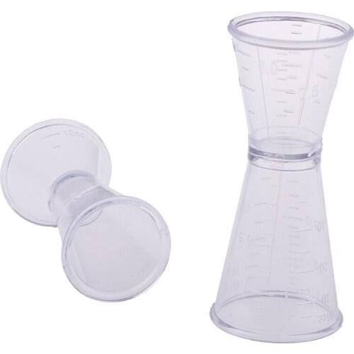 20/40ml Transparent Resin Bar Wine Cocktail Shaker Jigger Double Shot Short Drink Mixer Wine Measurer Cup Bar Accessories