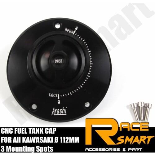 Motorcycle CNC Fuel Gas CAPS Tank Cap tanks Cover With Rapid Locking For Kawasaki 112mm and 3 Mounting Spots NINJA Accessories