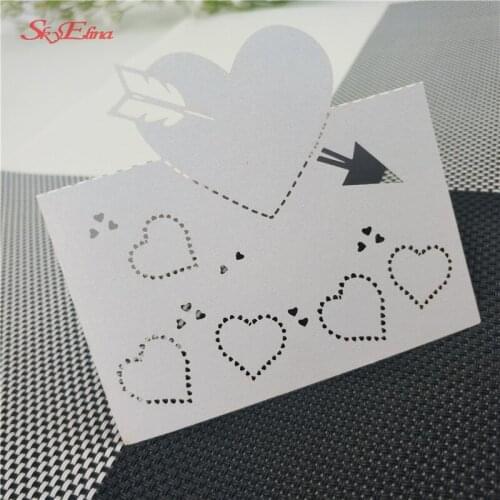 New 50pcs/set Laser Cut Heart Shape Seat Card Table Name Card Place Card Wedding Party Decoration Favor 5zSH081