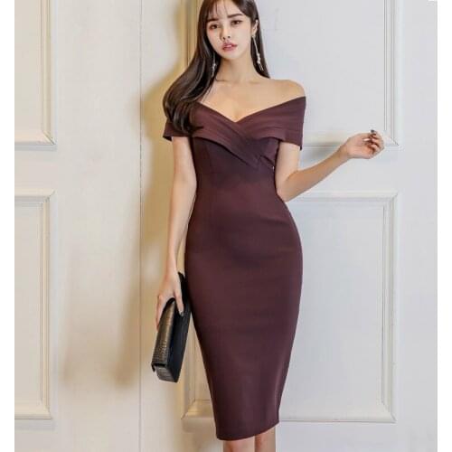 New Summer Off Shoulder Dress Woman Slash Neck Purple Sexy Dresses Party Night Club Dress 2020 Korean Fashion Clothing Femme