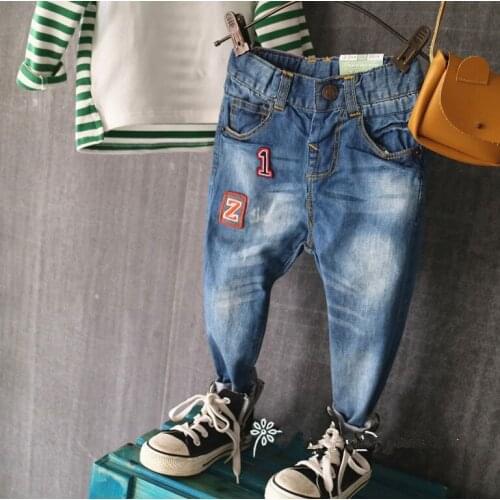 New Arrival Fashion Kids Jeans Baby Boys Denim Jeans Children Spring Atutumn Cotton Long Pants Kids Casual Trousers