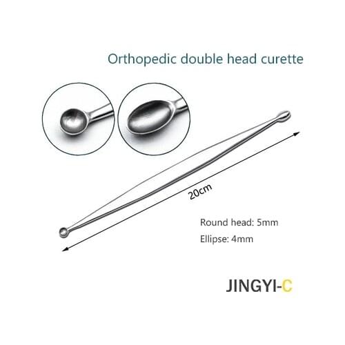 Double Curette Orthopedic Spatula Stainless Steel Veterinary Instrument Double Head Orthopedic Instrument