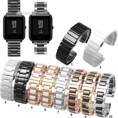 20mm 22mm Ceramic Watch Band Strap for Huami Amazfit Bip 1S Lite S U Wrist band for GTS 2 2E GTS2 Mini GTR 42mm GTR2 Neo strap