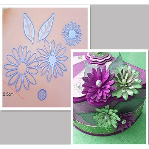 Sunflower rose floral Leaves Leaf Cutting Dies knife mold Scrapbooking Dies Metal Embossing Stamps and die for Card Making DIY