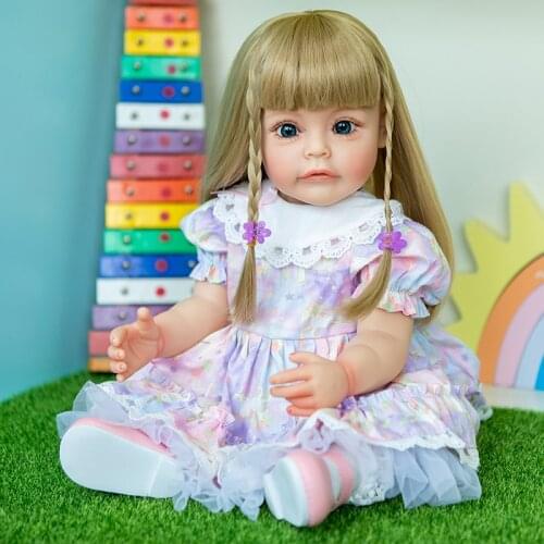 55cm Silicone Reborn Toddler Girl Princess Sue-Sue Waterproof Toy for Girls Christmas Gift