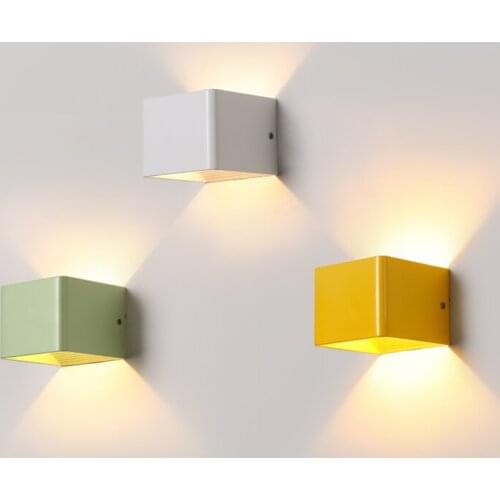 LED Aluminium wall light rail project Square LED wall lamp bedside room bedroom wall lamps arts