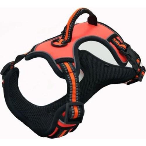 Pet Reflective Nylon Dog Harness No Pull Adjustable Medium Large Dog Vest Safety Vehicular Lead Walking Running Outside Travel