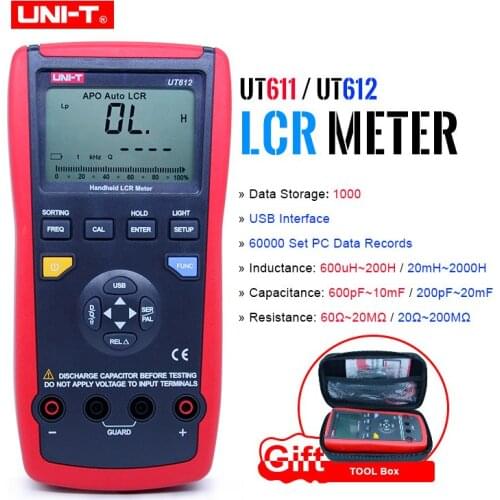 UNI-T Digital LCR Meter UT611 UT612 Inductance Capacitance Resistance meter series/parallel quality factor/loss/phase angle