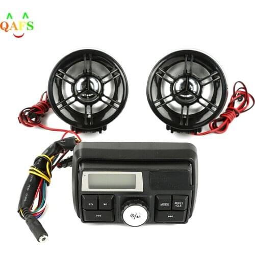 USB/SD/TF FM Radio Handlebar Audio Radio System Stereo MP3 Speakers bluetooth Motorcycle Motorbike