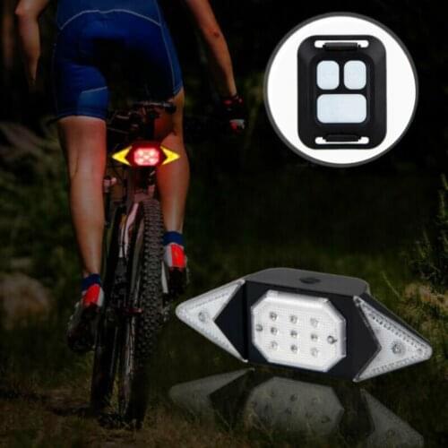 Bicycle Turning Signal Light MTB Road Bike Cycling LED USB Rear Tail Laser Turning Warning Light Indicator Wireless Remote