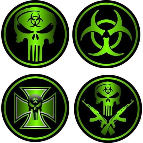 Hot Creative Car Sticker 4X ZOMBIE Vinyl KK Vinyl Decals KK Vinyl Decalss Motorcycle Pvc 8cm X 8cm