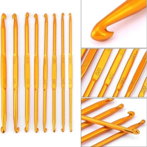 8 Pcs/Set New Crochet Hook 13.5CM Long Alumina Crochet Hook Double-Ended Crochet Hook For Knitting Sweaters Scarf Etc