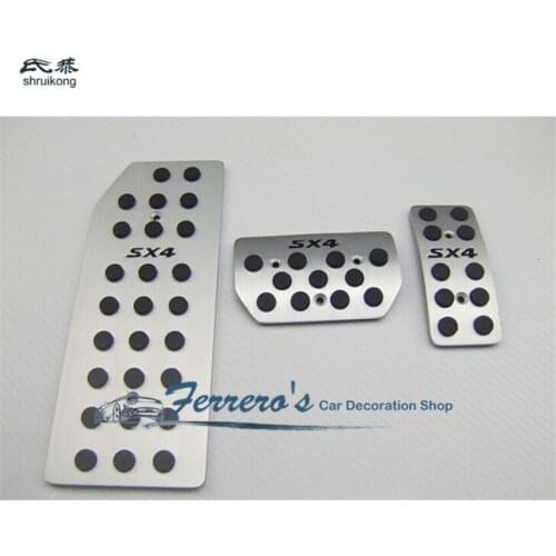Free shipping High quality for 2006-2019 Suzuki SX4 AT MT Stainless steel rest Pedal + Gas Pedal + Brake Pedal