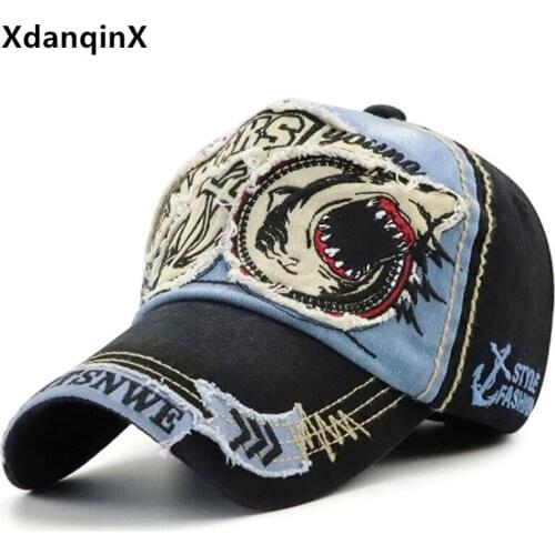XdanqinX New washed baseball caps for men women cotton cap personality hip hop hats casual sports cap adjustable size brands hat