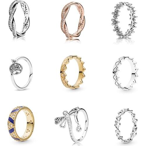 Women 925 Sterling Silver Rings Fashion Snowflake Dragonfly Finger Ring For Women Wedding Party Jewelry