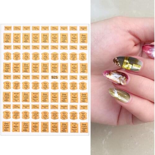 1 Pcs Gold Decoration Slider Decals for Nails Designers Retro Bronzing English Letter Nail Art Self-Adhesive Sticker Accessories