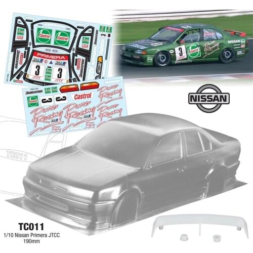 1/10 Car Model Nissan Primera JTCC Clear Body + Tail Wing For On Road Electric Rc Cars Diy Part