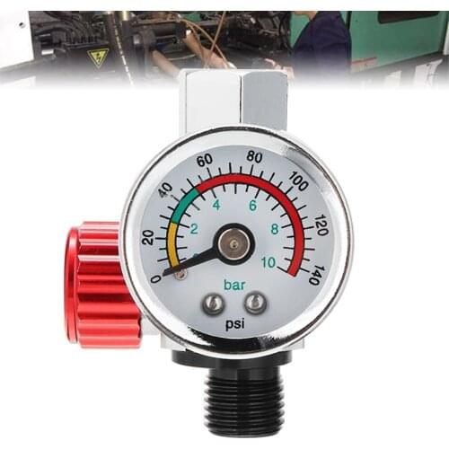 1pc Mini Air Pressure Regulator Gauge For Spray Tool And Air Tool 1/4 Inch BSP Threads 13mm Relief Valve Gauges