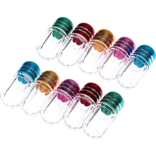10pcs/lot Colorful Empty Clear Pill Case Plastic Bottle Drug Container Capsule Shell Weekly Tablet Medicine Splitters Holder Box
