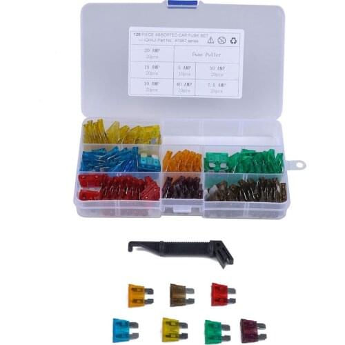 120Pcs Mix Assorted Car Motorcycle Truck Blade Fuse Set Kit 5A 10A 15A 20A 30A 40A Automobile Zinc Alloy Fuse Car Accessories