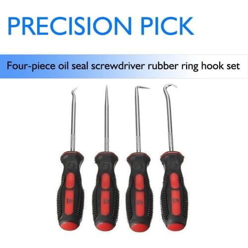4PCS/Set Precision Pick and Hook Oil Seal Screwdriver Rubber Ring Mini Hook Set Car Auto Repair Maintenance Hardware Tools
