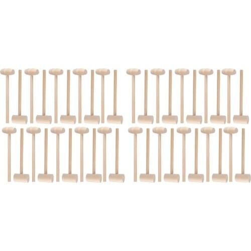 40 Pcs Wooden Crab Mallet Seafood Shellfish Cracker Hammers,for Chocolate & Ice,Seafood Shellfish Lobster Cracking Tool