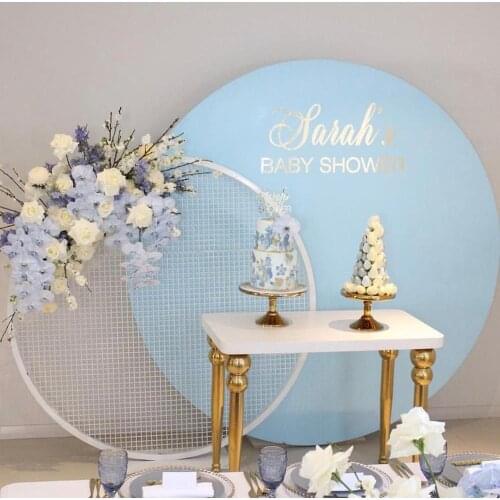 Allenjoy multiple solid color round backdrop cover birthday baby shower wedding photocall boda Custom background circle banner
