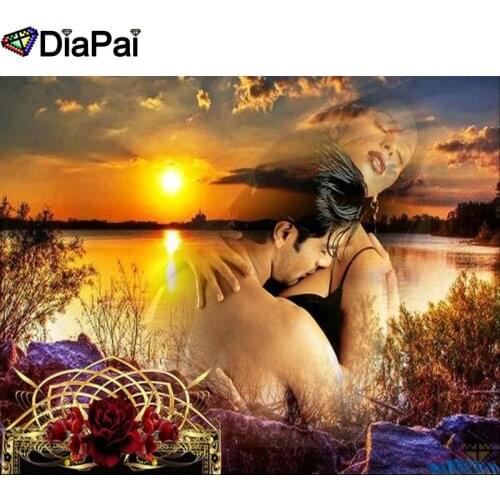 DIAPAI 5D DIY Diamond Painting 100% Full Square/Round Drill "Sunset couple" Diamond Embroidery Cross Stitch 3D Decor A23373
