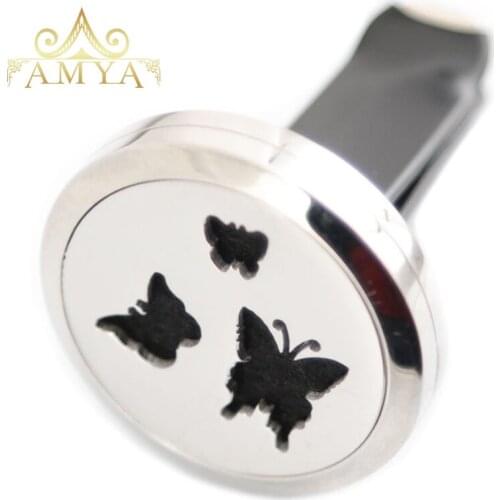 Butterfly Tree of Life 30mm Diffuser 316 Stainless Steel Car Aroma Locket Essential Oil Car Diffuser Lockets Free 40Pcs Pads
