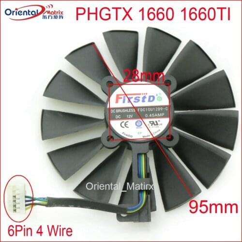 Free Shipping Original FDC10U12D9-C 12V 0.45A 95mm VGA Fan For ASUS PH GTX 1660 1660TI Graphics Card Cooling Fan